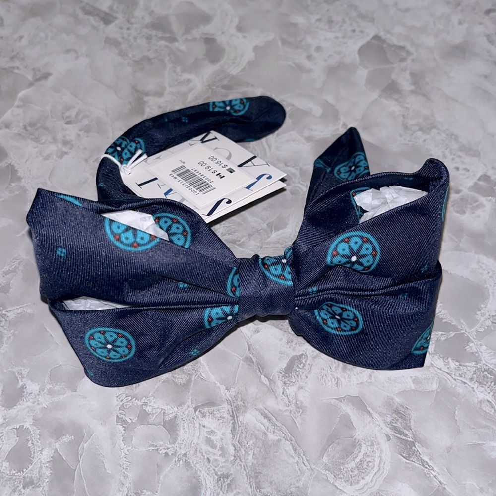 NWT janie and Jack blue print bow headband